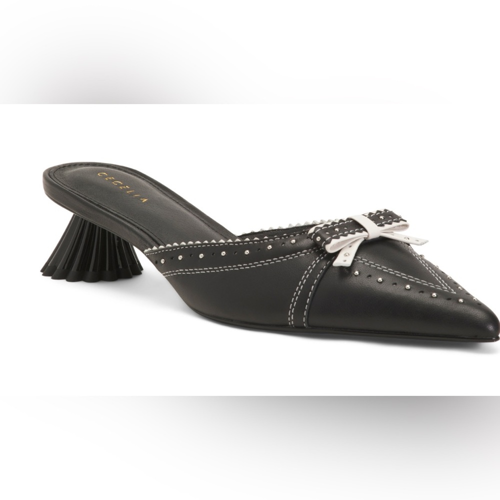 Cecelia New York , leather bow kitten mules